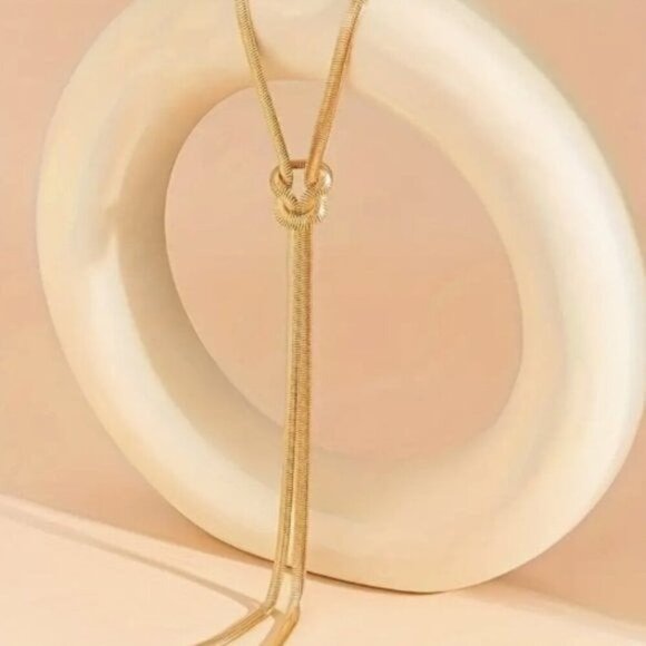 18k Gold Plated Knotted Chain Necklace - Picture 3 of 4